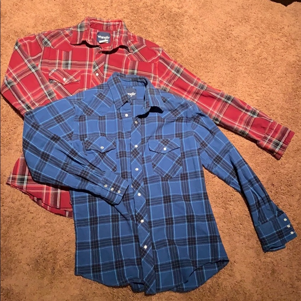 Wrangler pearl snap flannels 2
